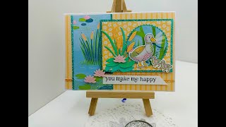 Jazzing Up my Sketch Card using Charming Duck Pond Suite Stampin Up [upl. by Yreffeg774]