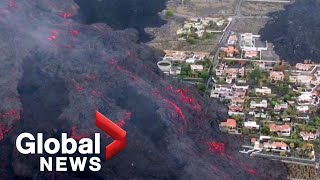 La Palma volcano 80 days after eruption began lava still flows over scorched island [upl. by Liv]