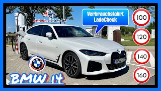 🚘BMW i4 eDrive 40 🪫 Verbrauchsfahrt amp Ladecheck 🤔 wie effizient ist BMWs Elektroflitzer⁉️ [upl. by Ronnholm602]