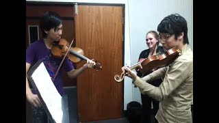 Flashback 2012 Tchaikovsky violin concerto cadenza for 2 violins twoset reupload [upl. by Om918]