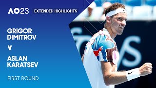 Grigor Dimitrov v Aslan Karatsev Extended Highlights  Australian Open 2023 First Round [upl. by Artined]