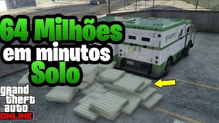 SAIU 64 Milhões em minutos em Glitch de dinheiro solo no gta 5 online super fácil [upl. by Kataway147]