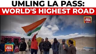 Worlds Highest Motorable Road Umling La Pass Attracts Tourists  India Today [upl. by Hilel]