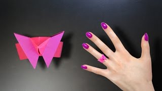 Origami Butterfly Ring  Instructions in English BR [upl. by Killoran357]