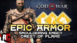 Crafting EPIC Armor  How to get Smouldering Ember  Crest of Flame in God of War [upl. by Grobe771]