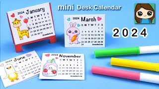 How to Make a 2024 Mini Desk Calendar FREE  Easy DIY Craft [upl. by Kester826]