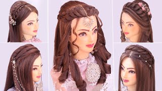 5 wedding Hairstyles kashees l New hairstyle for Diwali l easy curly open hairstyle for wedding [upl. by Airegin17]