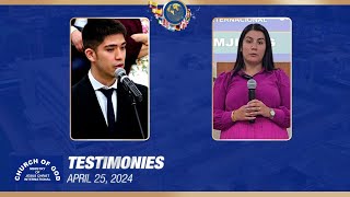 Testimonies – April 25 2024  CGMJCI [upl. by Janaya]