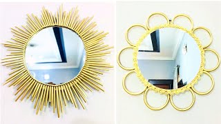 Decorative DIY Gold Wall MirrorsGlam Mirrors On A Budget [upl. by Helmer]