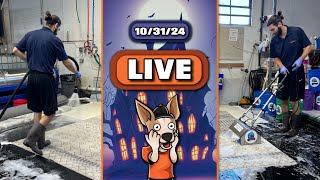 LIVE Rug Cleaning  QampA  AMA  HALLOWEEN cleanwithme rugcleaning [upl. by Ydarb]