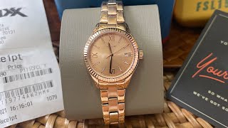 Fossil BQ3639 Rye ThreeHand Date Rose GoldTone Stainless Steel Watch Unboxing [upl. by Root]