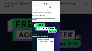 FREE Week  access data courses on datacamp [upl. by Audwen732]