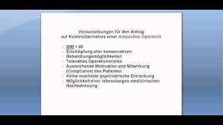 Voraussetzung für Antrag auf Kostenübernahme für eine Adipositas OP [upl. by Ursel]