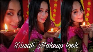 দীপাবোলির সাজগোজDiwali Makeup 2024purpleplush [upl. by Asamot997]