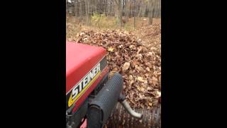 Stiener 525 pushing leaves with 5 foot landscape rake [upl. by Amada557]