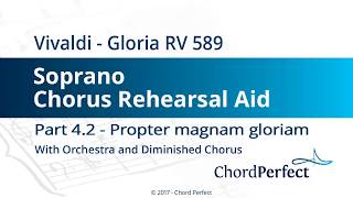 Vivaldis Gloria Part 42  Propter magnam gloriam  Soprano Chorus Rehearsal Aid [upl. by Makell]