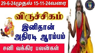 Viruchigam rasi  விருச்சிகம்  Sani Vakra Peyarchi 2024  சனி வக்ர பெயர்ச்சி 2024 [upl. by Philcox646]