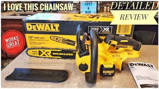 REVIEW of DEWALT 20V MAX XR Chainsaw 12Inch I LOVE THIS CHAINSAW UNBOXING amp SETUP [upl. by Anitaf]