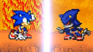 Modern Sonic vs Metal Sonic  Sprite Animation [upl. by Ennayt]