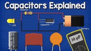 Capacitors Explained  The basics how capacitors work working principle [upl. by Sukram]