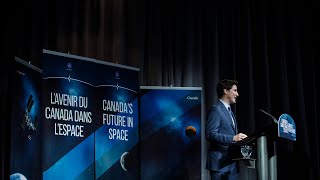 Prime Minister Trudeau announces historic investments in Canada’s space program [upl. by Hgielsel]