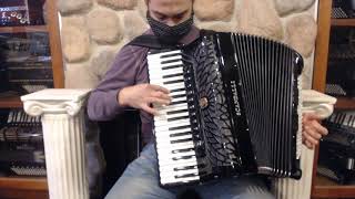 SCANAIRISMBK  Black Scandalli Air I S Piano Accordion LMMM 41 120 5499 [upl. by Nehttam]