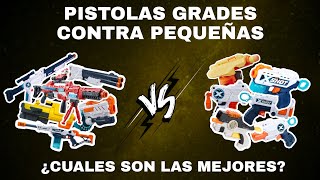 Pistolas Nerf X Shot grandes vs pequeñas [upl. by Loram992]