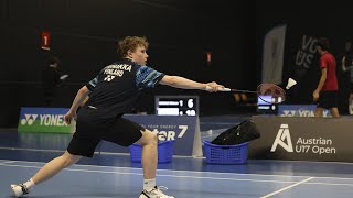 Badminton Austrian U17 Open 2024 BS U17 Aapo Puhakka vs Adrien Strohhecker Badminton Match [upl. by Adnertal]