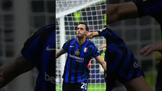 Inter Milan 10 Arsenal Hakan Calhanoglu score in win UEFA Champions League [upl. by Anirhtak]