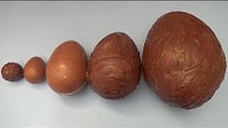 Learn Sizes with Surprise Eggs Opening Kinder Surprise Egg and HUGE JUMBO Mystery Chocolate Eggs12 [upl. by Anirbed828]