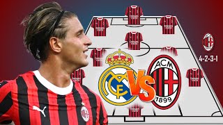 REAL MADRID VS AC MILAN  AC MILAN PREDICTION LINE UP UNDER PAULO FONSECA  CLUB FRIENDLIES 2024 [upl. by Morril]