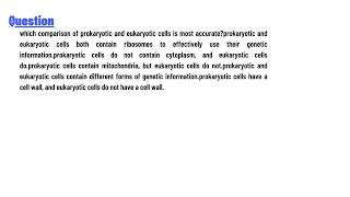 which comparison of prokaryotic and eukaryotic cells is most accurate [upl. by Gile642]