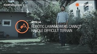 Difficult terrain and the robotic lawnmower 🤷‍  GARDENA robotic lawnmower myths [upl. by Altis]