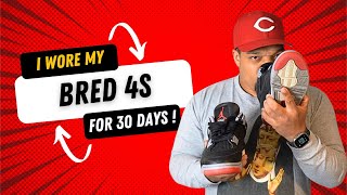 Nike Air Jordan 4s “BRED” “REIMAGINED” detailed review after wearing them for 30 days [upl. by Goodden]