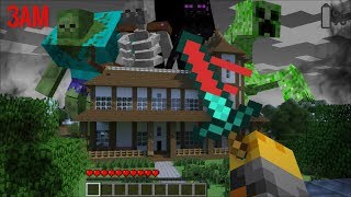 SCARY MUTANT CREATURES APPEAR AT 3AM IN MY HOUSE IN MINECRAFT  Minecraft Mods [upl. by Artnoed]