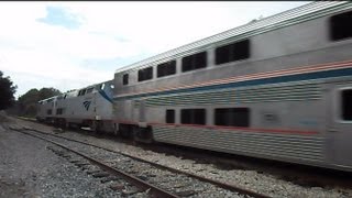 Amtrak Auto Train On The Heels Of CSX Intermodal Train [upl. by Jalbert164]