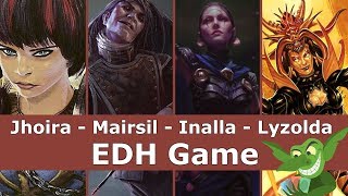 Jhoira vs Mairsil vs Inalla vs Lyzolda EDH  CMDR game play for Magic The Gathering [upl. by Ayenet]