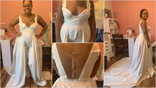 Bridal Jumpsuit with Detachable Train  MOM THAT SEWS [upl. by Landes]