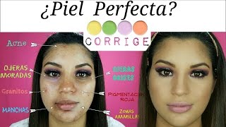 Como Cubrir Acné Manchas Ojeras e Imperfecciones con CORRECTORES DE COLORES [upl. by Hershel]