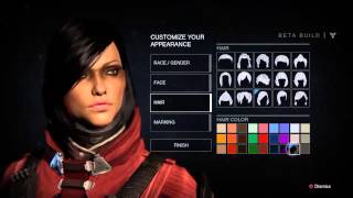 Destiny Beta Character Creation  Female Warlock [upl. by Llerut799]