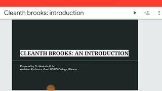 cleanth brooks introduction [upl. by Rabelais]