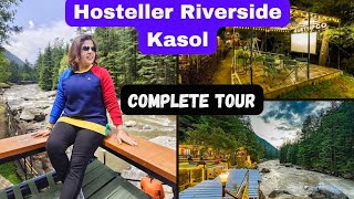 Hosteller Riverside KasolComplete tourA nice option to stay in Kasol staycation hosteller [upl. by Anitsyrc]