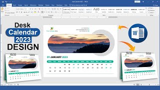 Printable Desk Calendar Design 2023 in Microsoft Office Word Hindi Tutorial [upl. by Mancino]