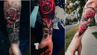 RED ROSE MIX BLACK  TATTOOS FOR MAN [upl. by Niriam849]