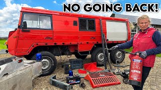 Cutting The Roof Off Our Rare Overlander Expedition Camper Build [upl. by Akinnej]