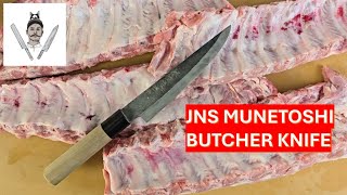 I destroyed the JNS Munetoshi Butcher Knife THE BEATER of all Japanese knives [upl. by Berkman924]