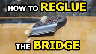 Acoustic Guitar Bridge Reglue  Epoxy Method  Plywood Tops [upl. by Skricki472]