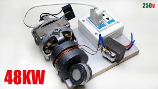 how to make 250 Volt Free Energy Generator 48kw Self Running machine light bulb activity [upl. by Sibley]