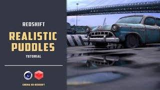 Create puddles with Redshift Renderer CINEMA 4D TUTORIAL [upl. by Annoid]