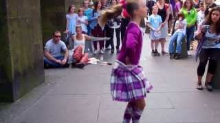 Traditional Scottish Dancing High Street Edinburgh Scotland [upl. by Yreffej]